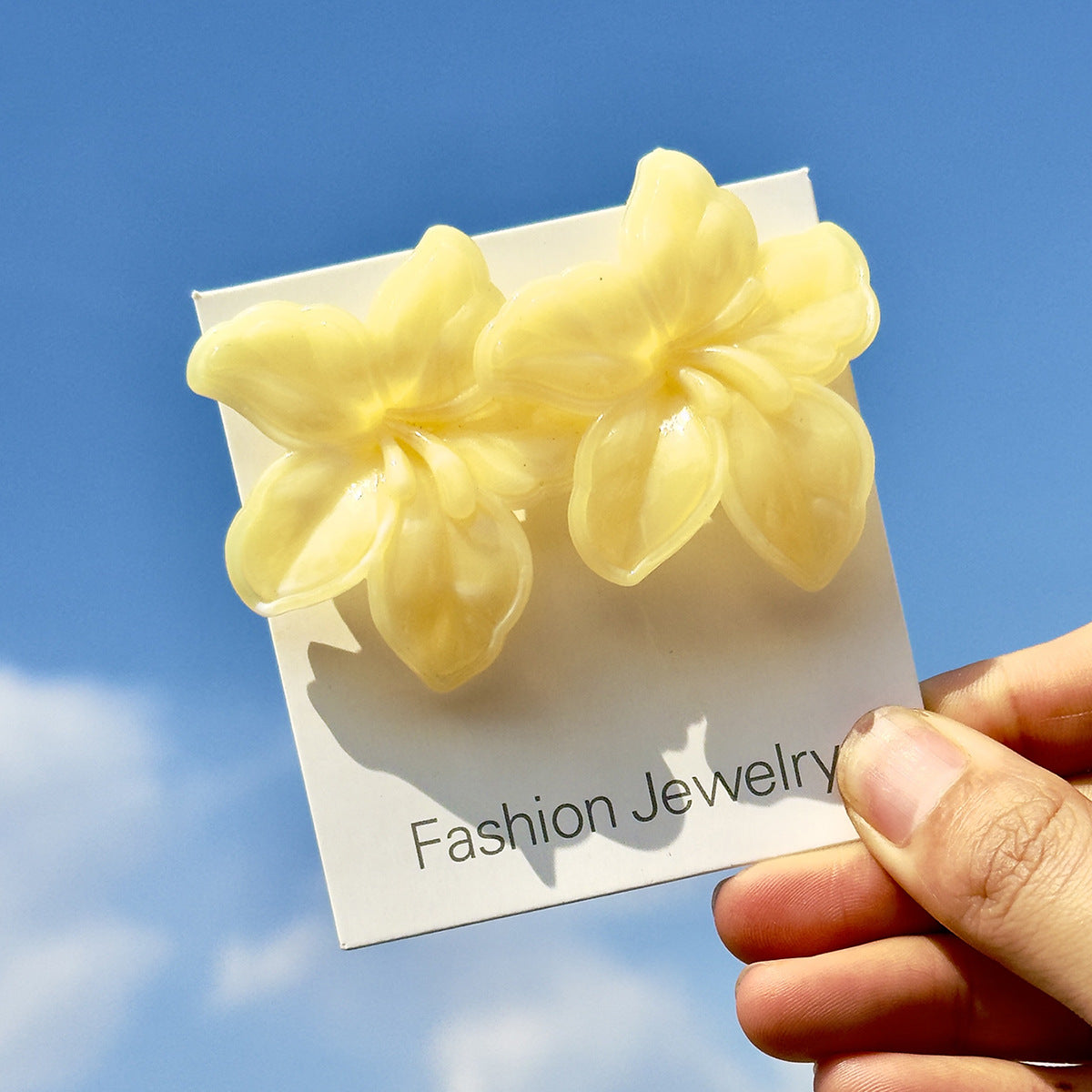 Wholesale 5pcs/pack sweet color resin petals flower earrings